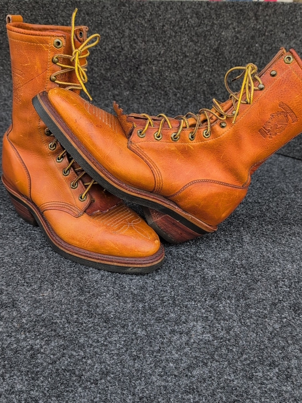 Vtg Chippewa Midwestern Packer Boots Mens 9.5D Brown Leather Logger Workwear USA - Picture 15 of 16
